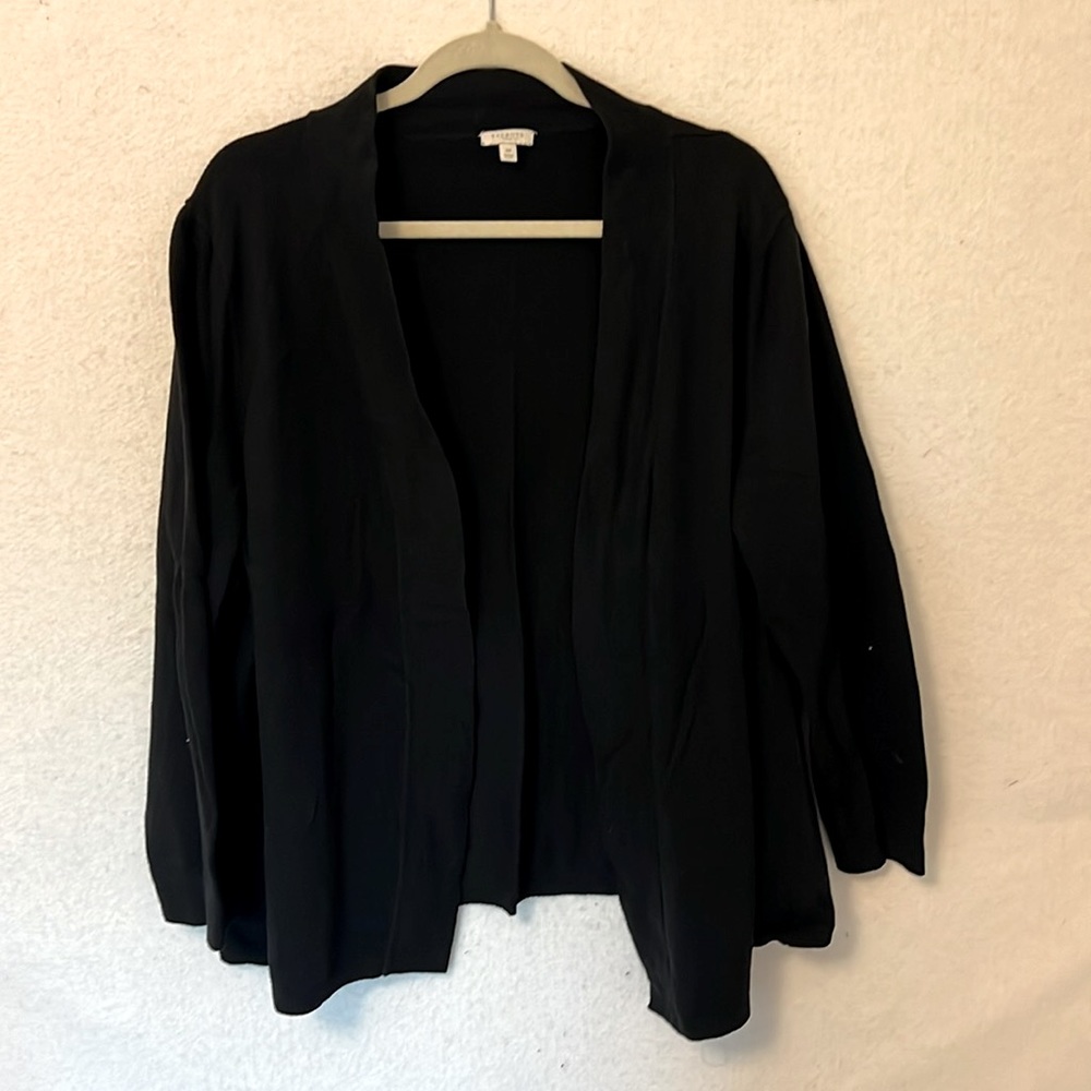 Talbots 3X black long cardigan. Cotton, nylon and rayon